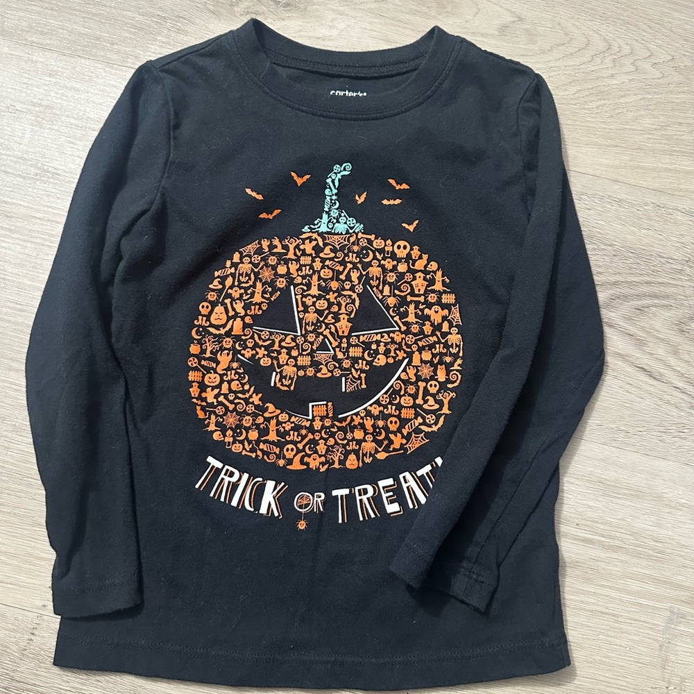 Carter's Black and Orange Trick or Treat Pumpkin Shirt